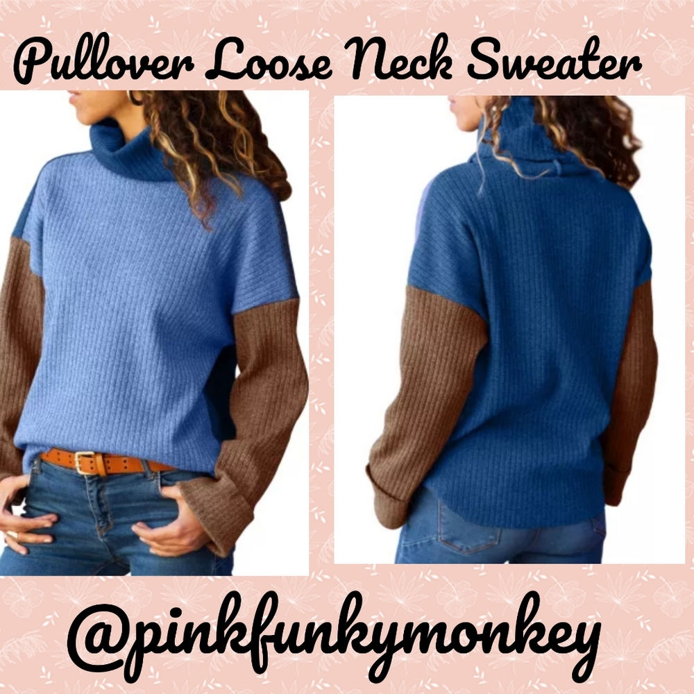 CLOSING New Boutique Blue Brown Sweater